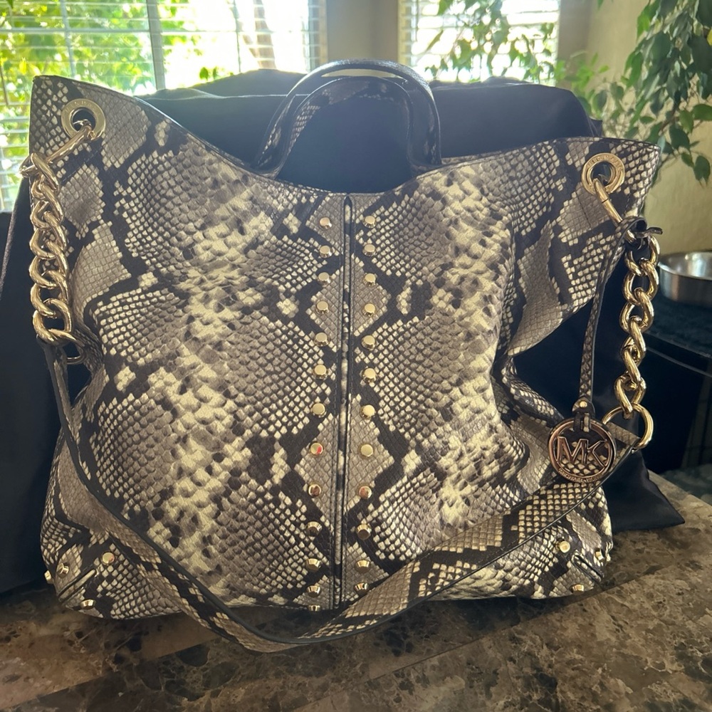 Michael Kors Snake Print XL Tote Bag
